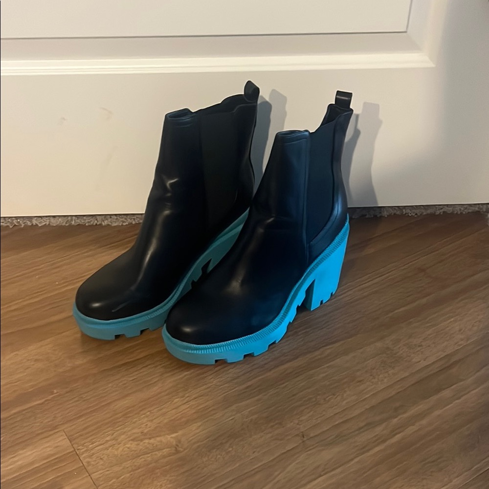Black and Blue Women's Ankle Boots